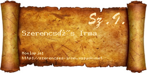 Szerencsés Irma névjegykártya